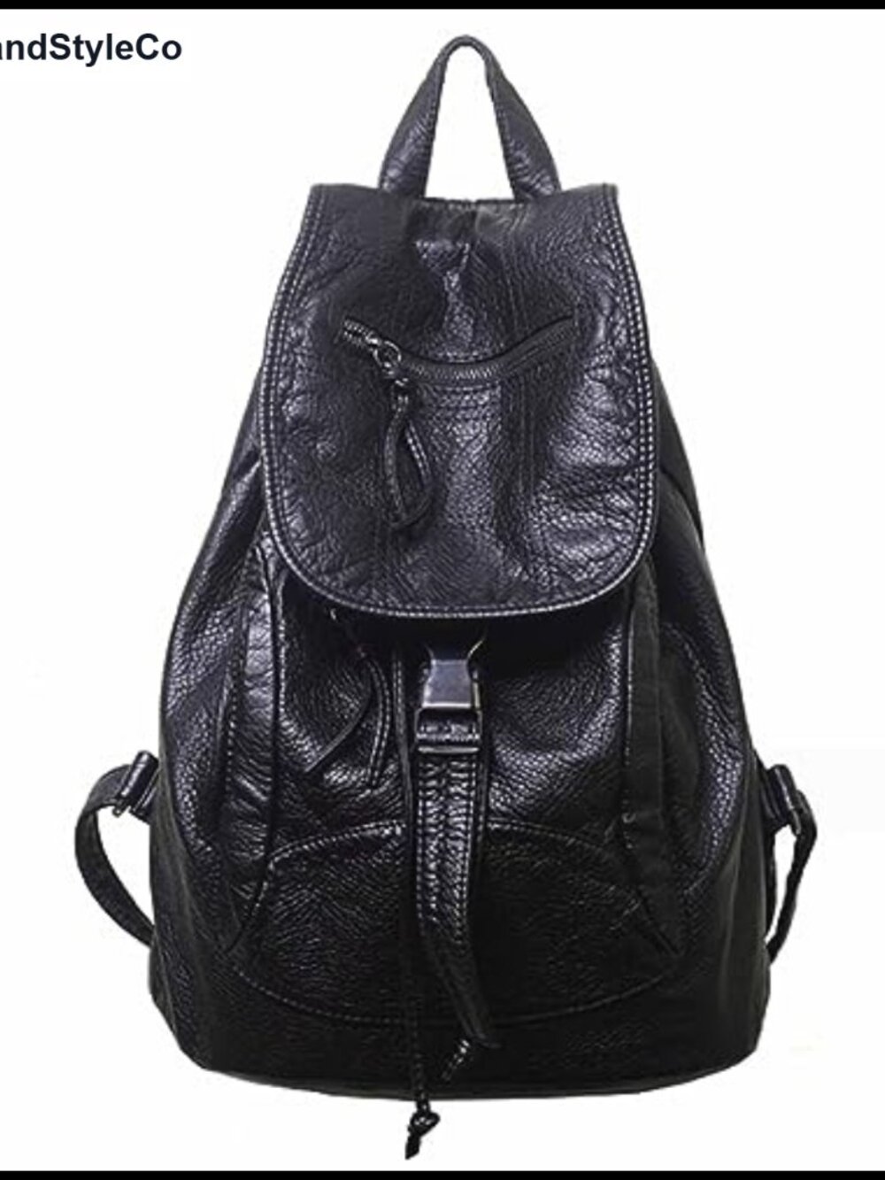 Women Faux Leather Hobo Drawstring Backpack Satchel Travel Daypack Purse